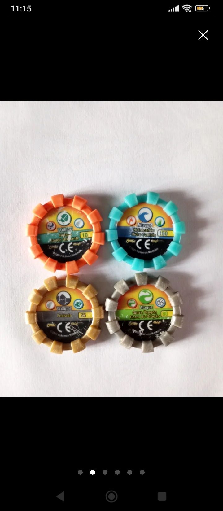 4 tazos boinx Pokémon