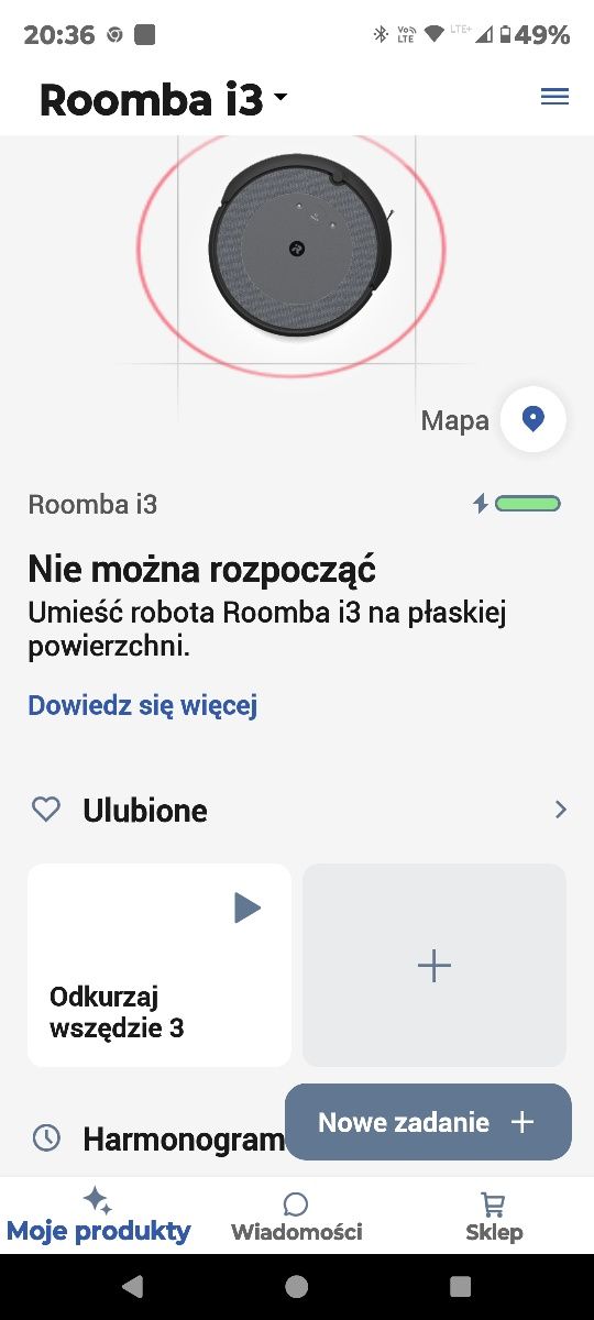 Płyta główna z obudową Robot Sprzątający Irobot Roomba i3 (uszkodzona)