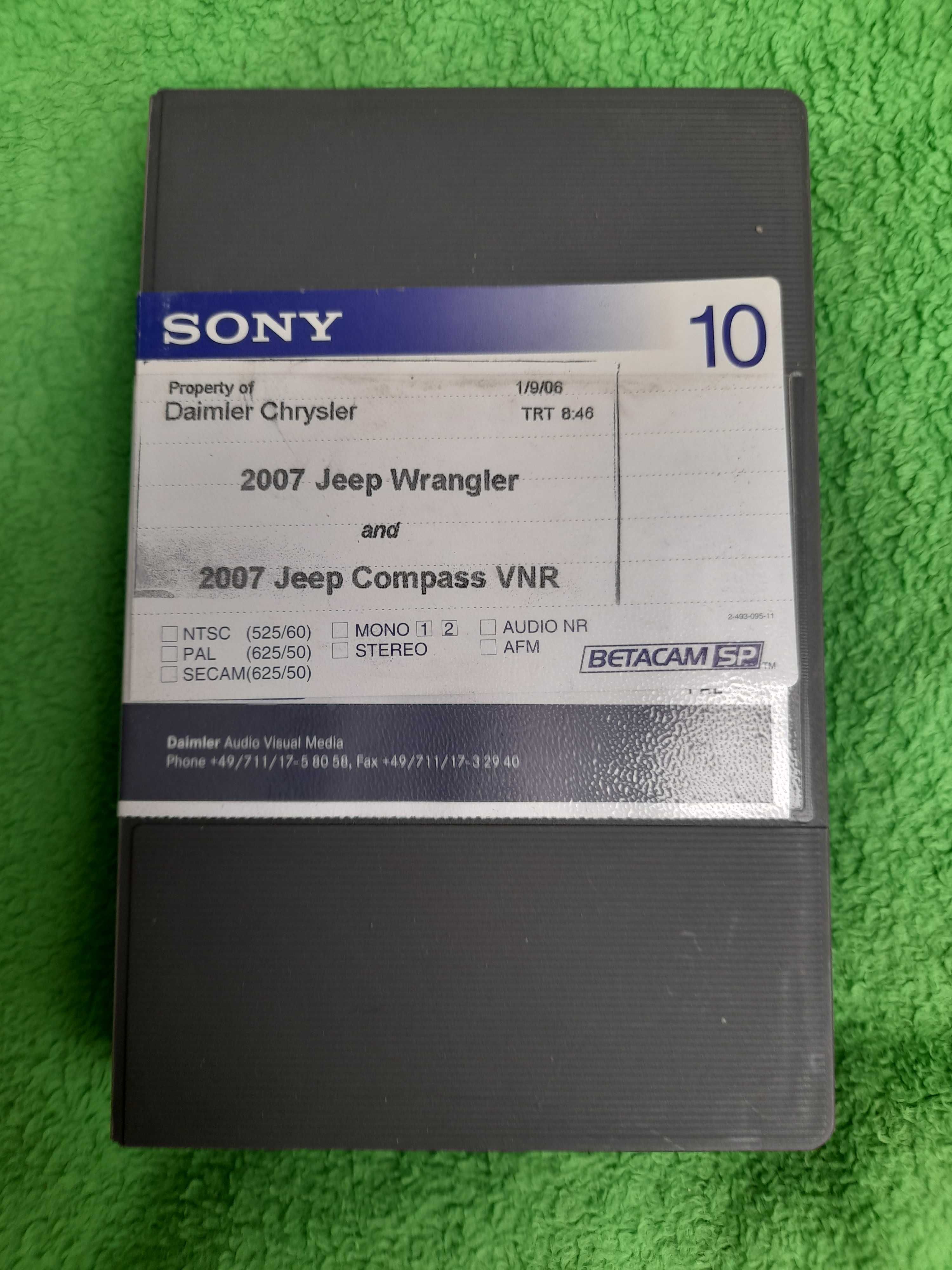 Kaseta BETACAM Sony Jeep Wrangler, Jeep Compass raz nagrana TV