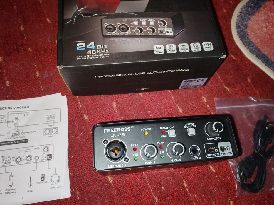Звуковая карта аудиоинтерфейс FreeBoss UC26 USB