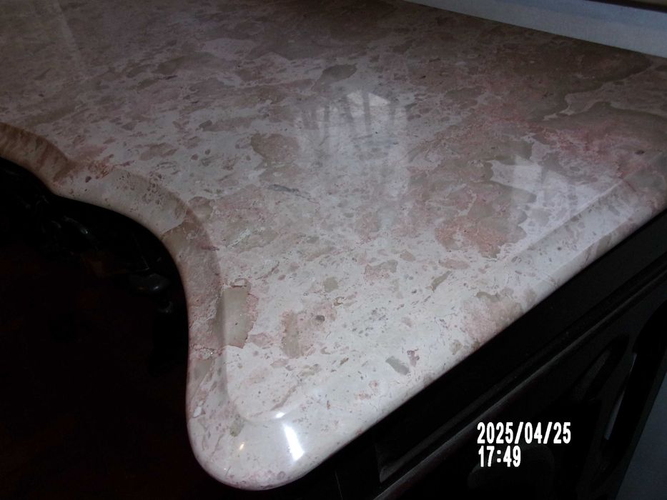 Móvel antigo de hall cde entrada em madeira e mármore