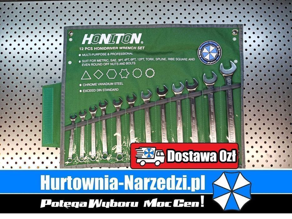 Klucze płasko-oczkowe 8-22mm 12el CrV Klucze torx klucze calowe klucze