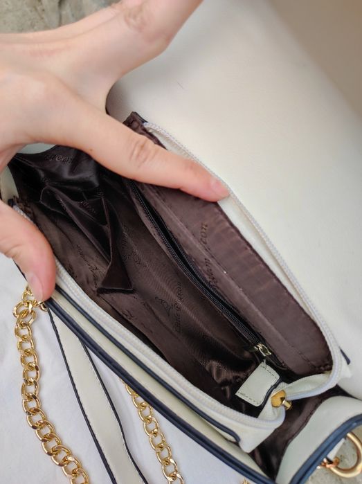 Рожево-біла жіноча сумка