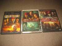 3 DVDs da Saga "Piratas das Caraíbas" com Johnny Depp