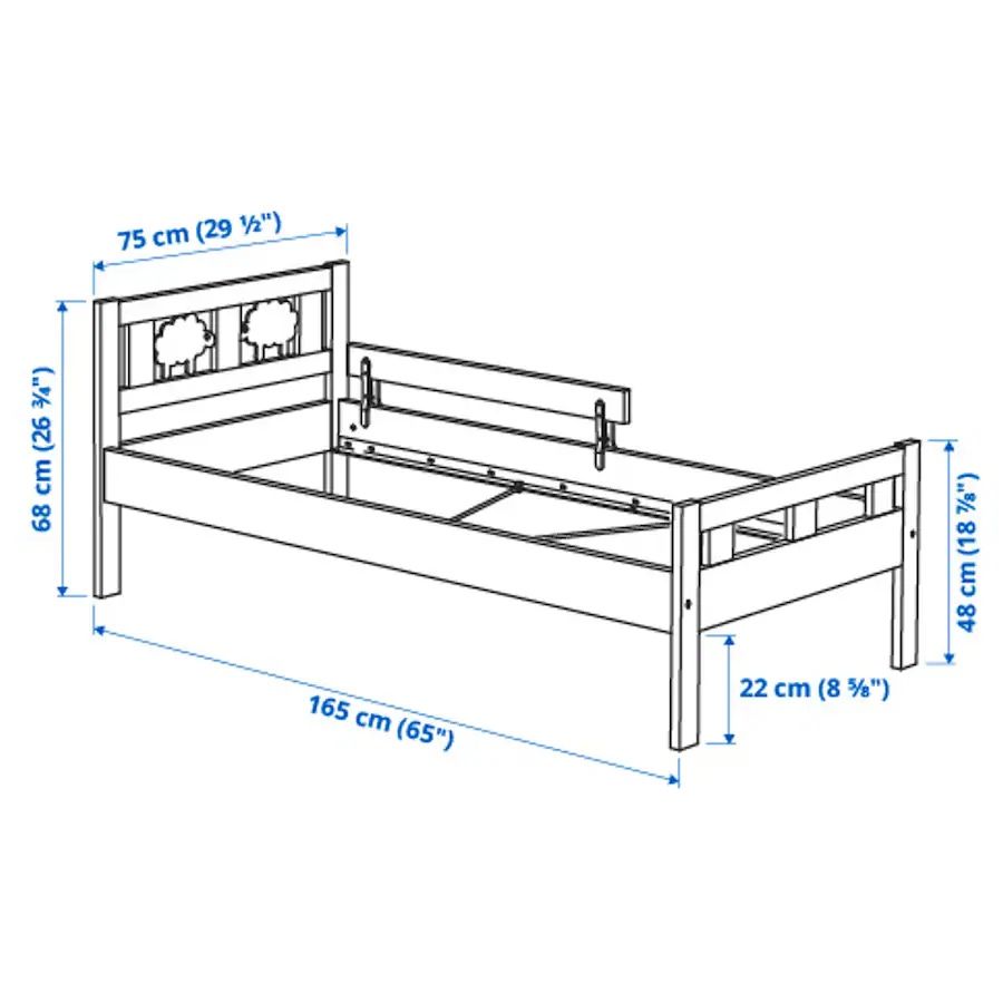 Łóżko dziecięce Ikea Kritter 160x70 + gryczany materac