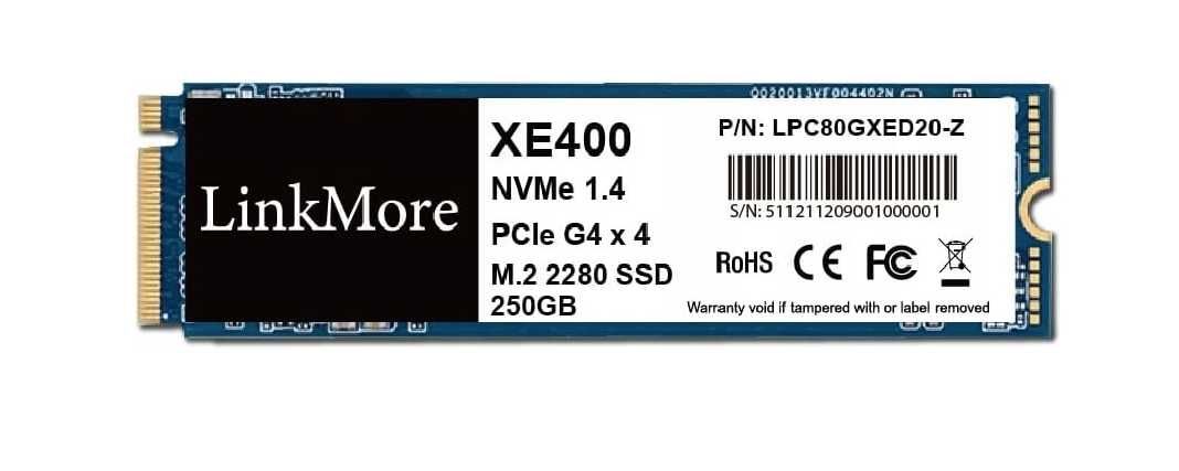 Pamięć  SSD 250GB LINKMORE XE400 NVMe 1.4 PCIe G4 x 4 M.2 2280 SSD