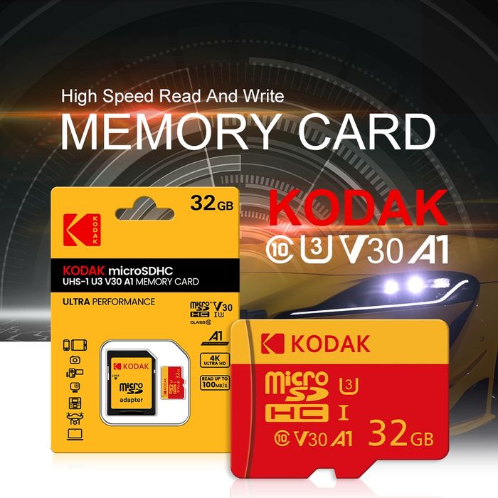 Karta pamięci Kodak mikro SD TF 32 GB Class 10  U3 UHS-I 4K HD 100mb/s