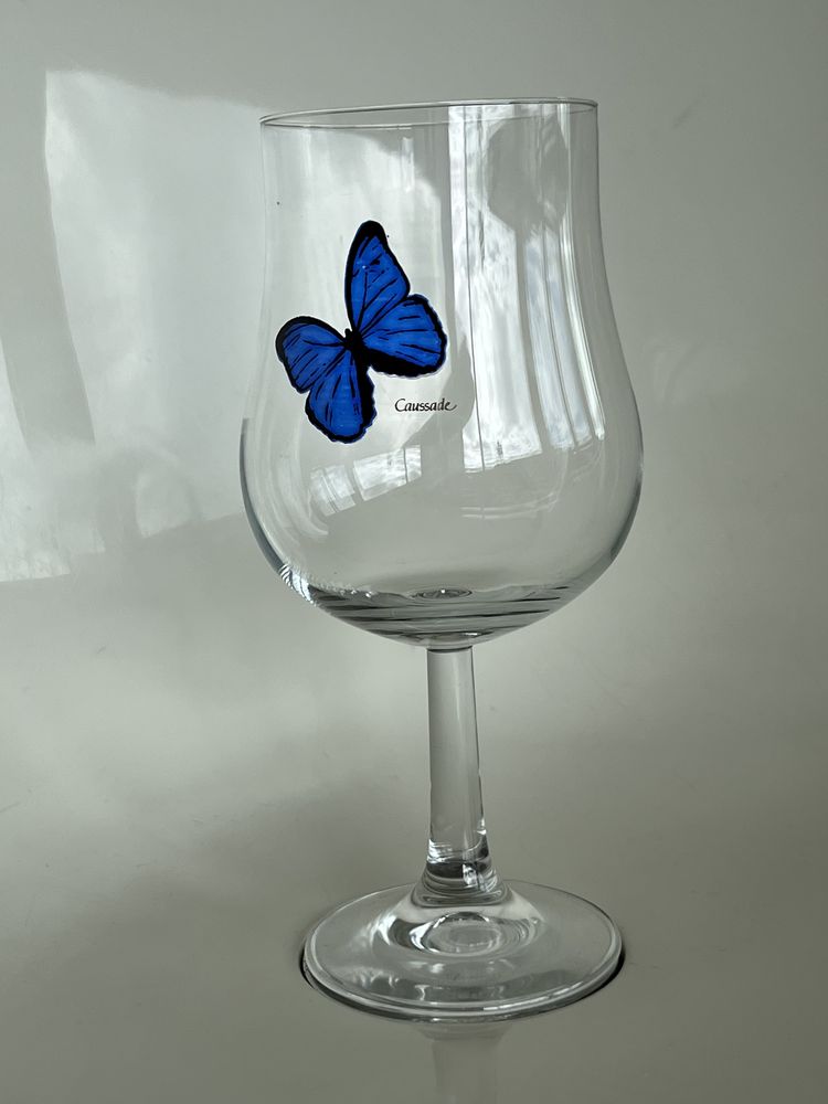 Хрустальные  бокалы Caussade , с бабочкой