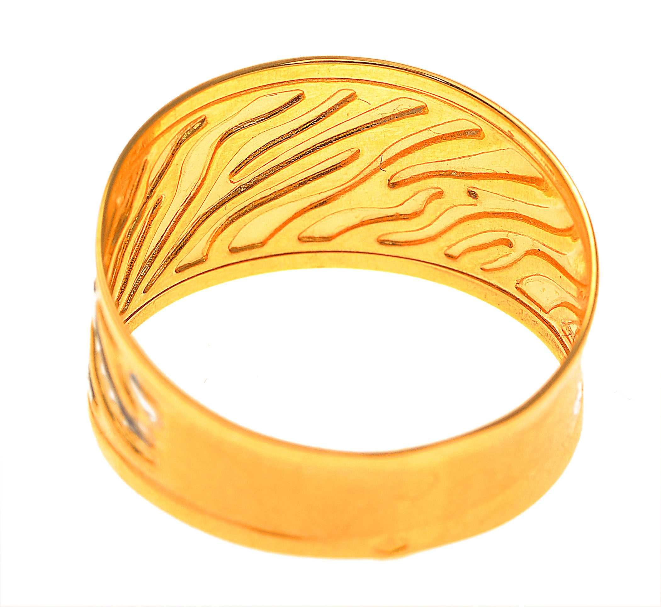 Złoty pierścionek szeroki ażurowy 375622