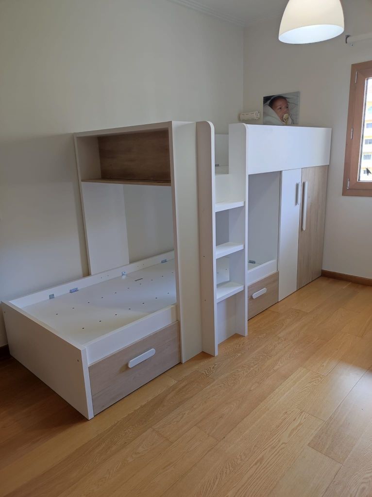 Cama Beliche c/ Armário + 2 gvetas