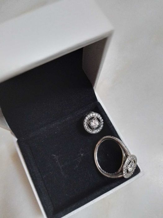 Pandora conjunto de anel vintage e peça em prata portes grátis