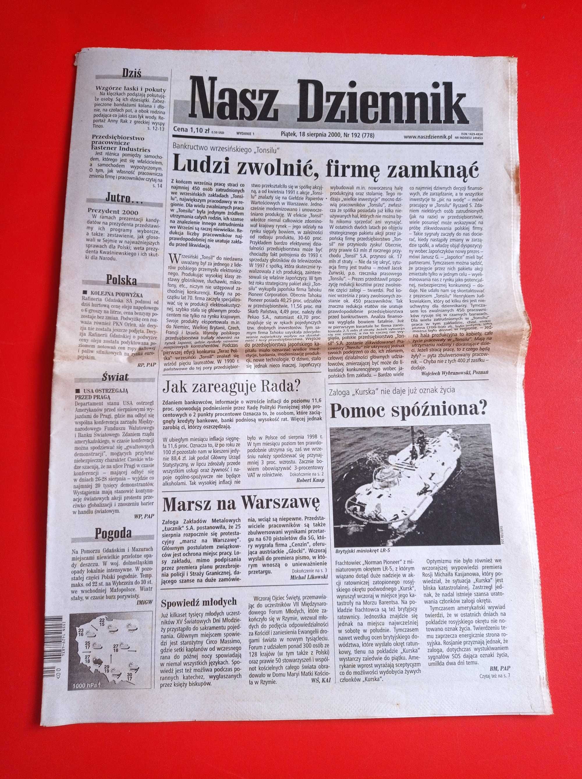 Nasz Dziennik, nr 192/2000, 18 sierpnia 2000