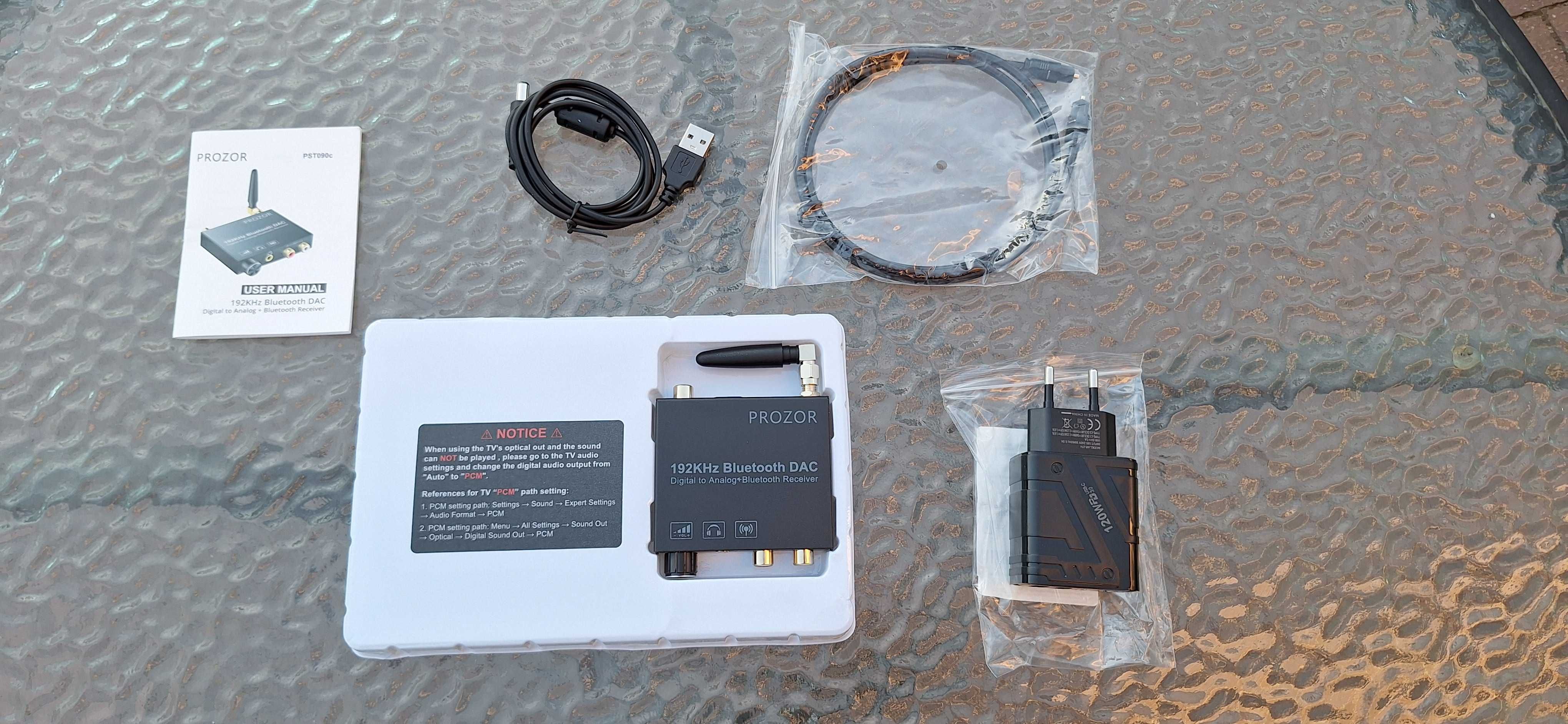 PROZOR Przetwornik Cyfrowo Analogowy DAC z Bluetooth