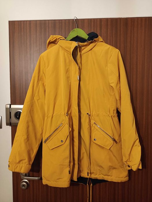 Kurtka damska  żółta/granatowa parka dwustronna rozm. L