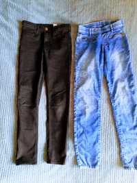 Spodnie jeans czarne h&m i niebieskie 146