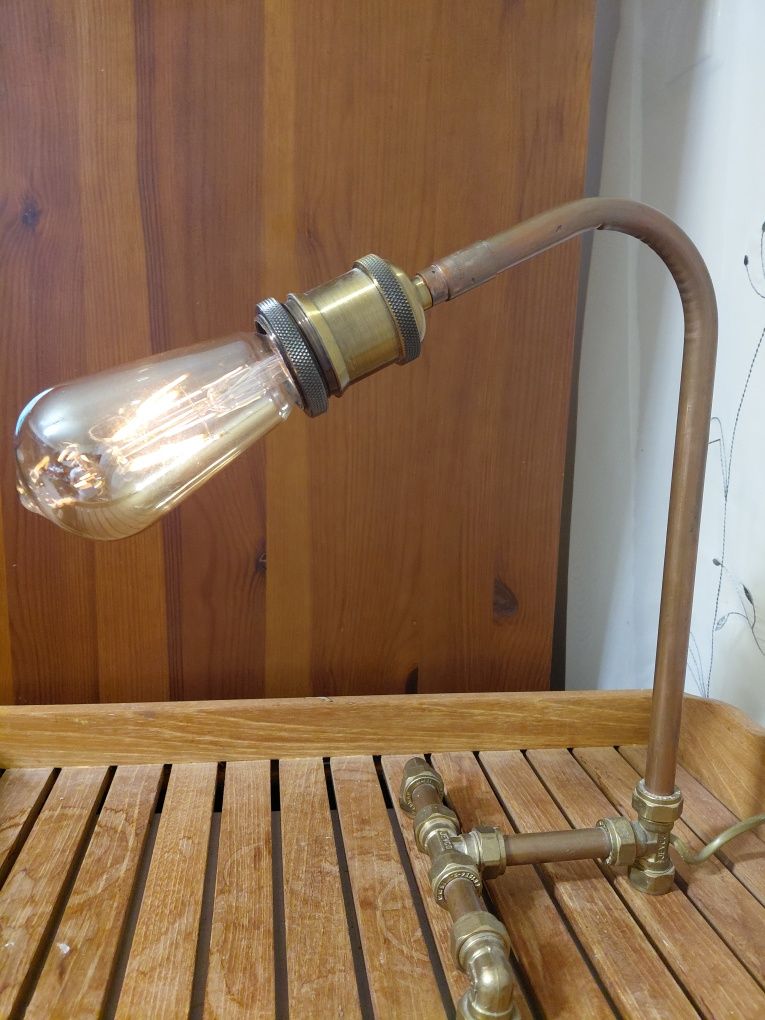 Lampa stołowa nocna w stylu industrialnym wys. 34 cm retro Loft