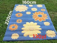 Dywan dziewczęcy 160×220  w kwiaty niebieski