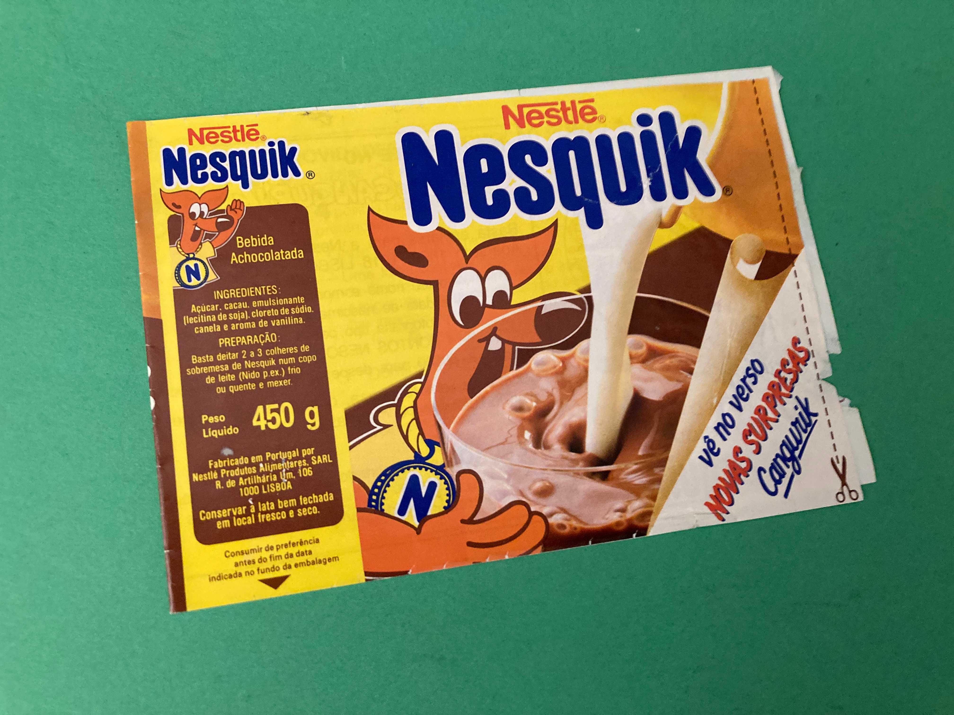 Lote de 2 Rótulos da Nesquik Cangurik Anos 80