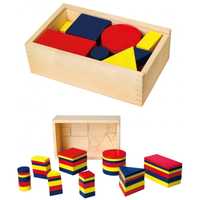 Drewniane Klocki Dienesa Figury geometryczne Viga Toys Montessori