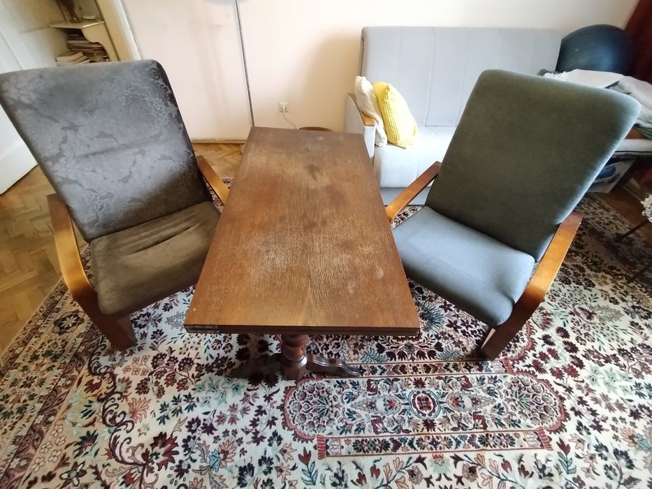 Ława rozkładana z fotelami