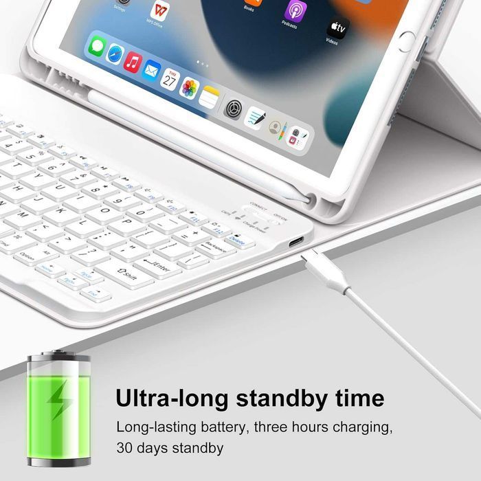 JADEMALL etui klawiatura bluetooth do iPad 9/8/7 10.2 Air 3 Pro 10.5