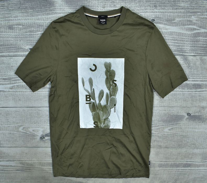 Hugo Boss Koszulka Męska Khaki Slim Fit L