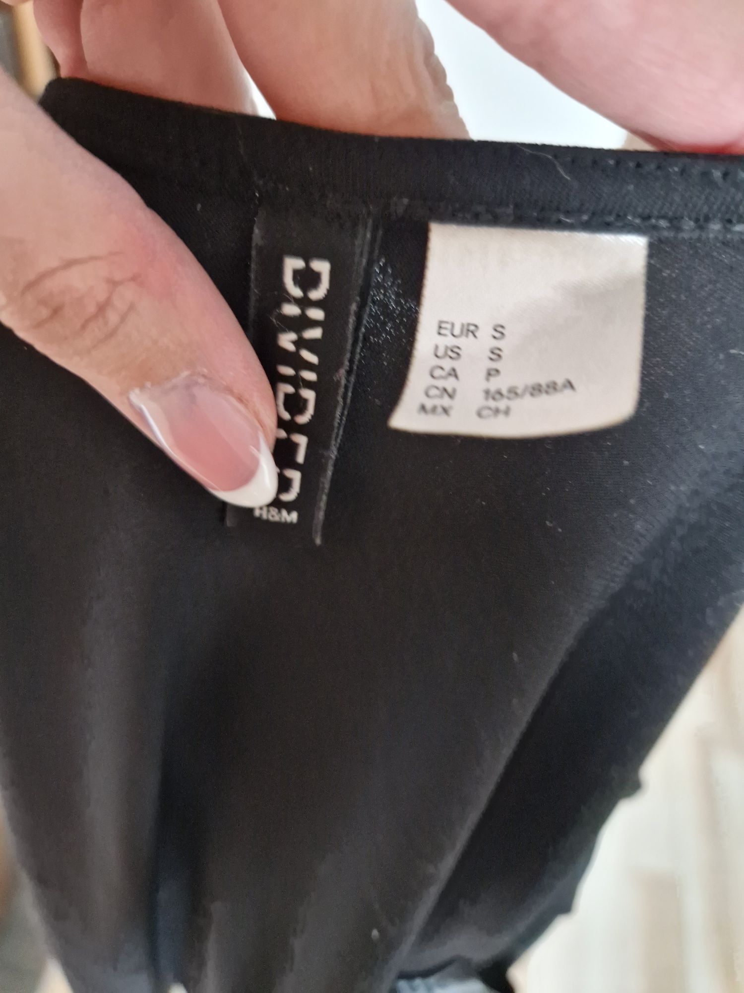 Czarne body H&M S 36 nietoperz  na długi rękaw  na wiosnę