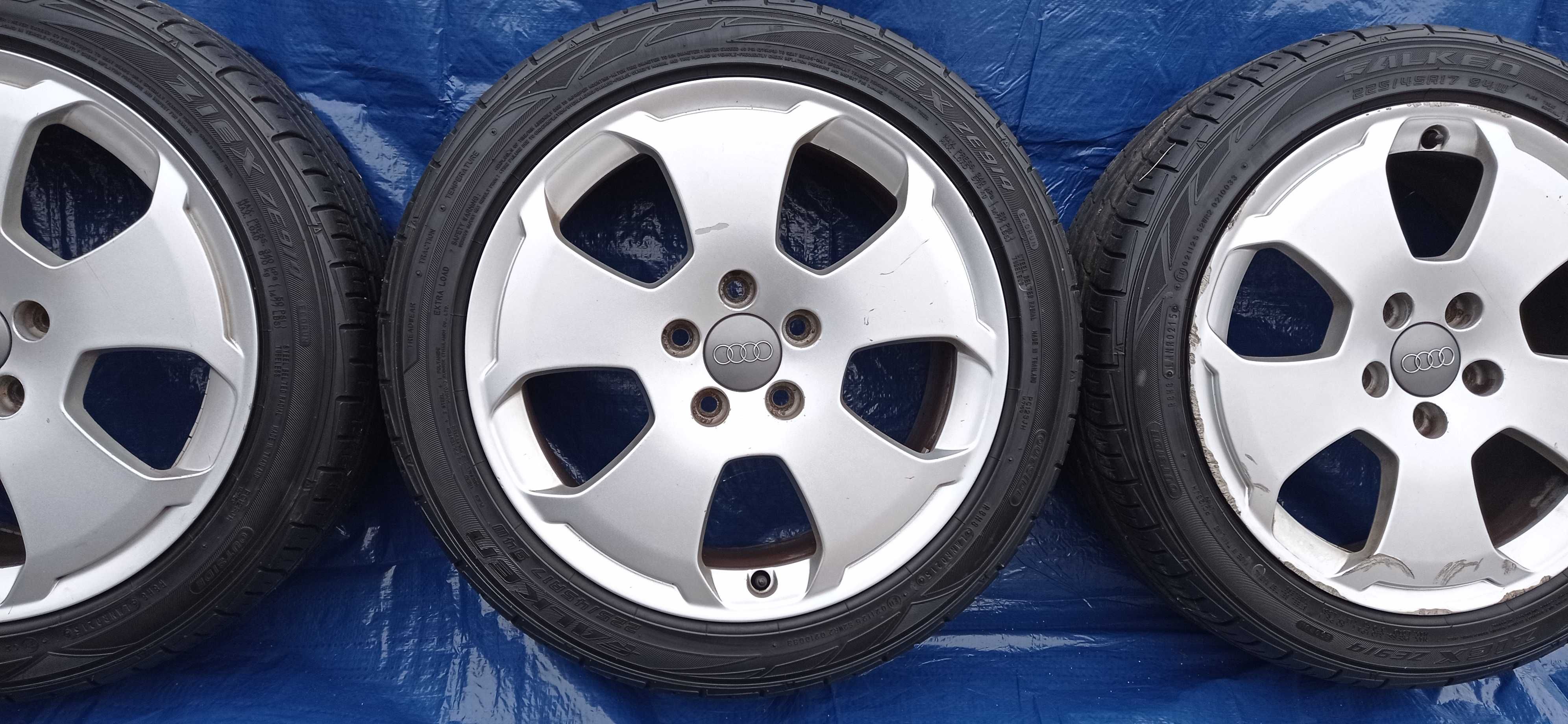 Felgi Koła Aluminiowe AUDI 225/45/R17 FALKEN 7.5mm 5x112 VW SKODA SEAT