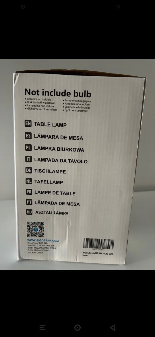 Lampka na biurko czarna nowa Aigostar