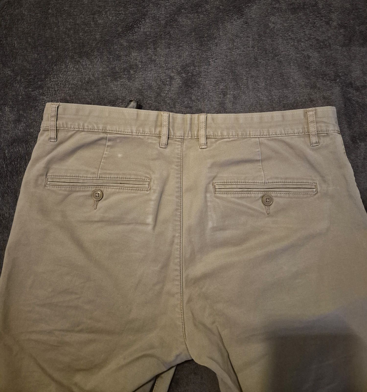 Spodnie męskie beżowe khaki H&M 98% bawełna