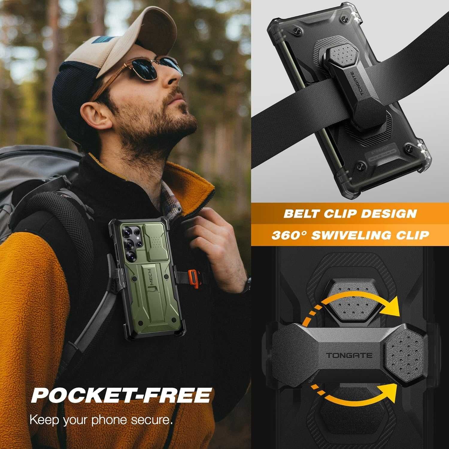 TONGATE etui pancerne 360 Samsung Galaxy S25 Ultra stojak zielone