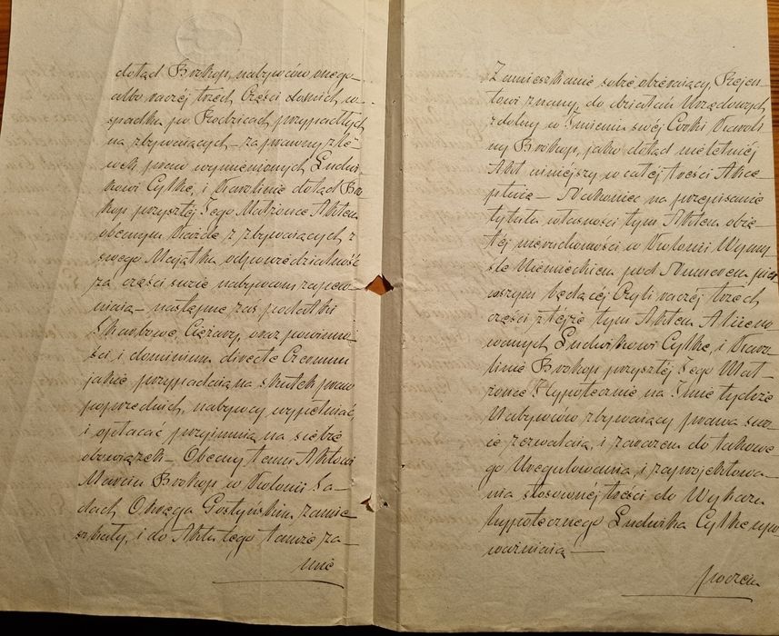 Dokumenty polskie z 1834 r. Znak wodny piękne