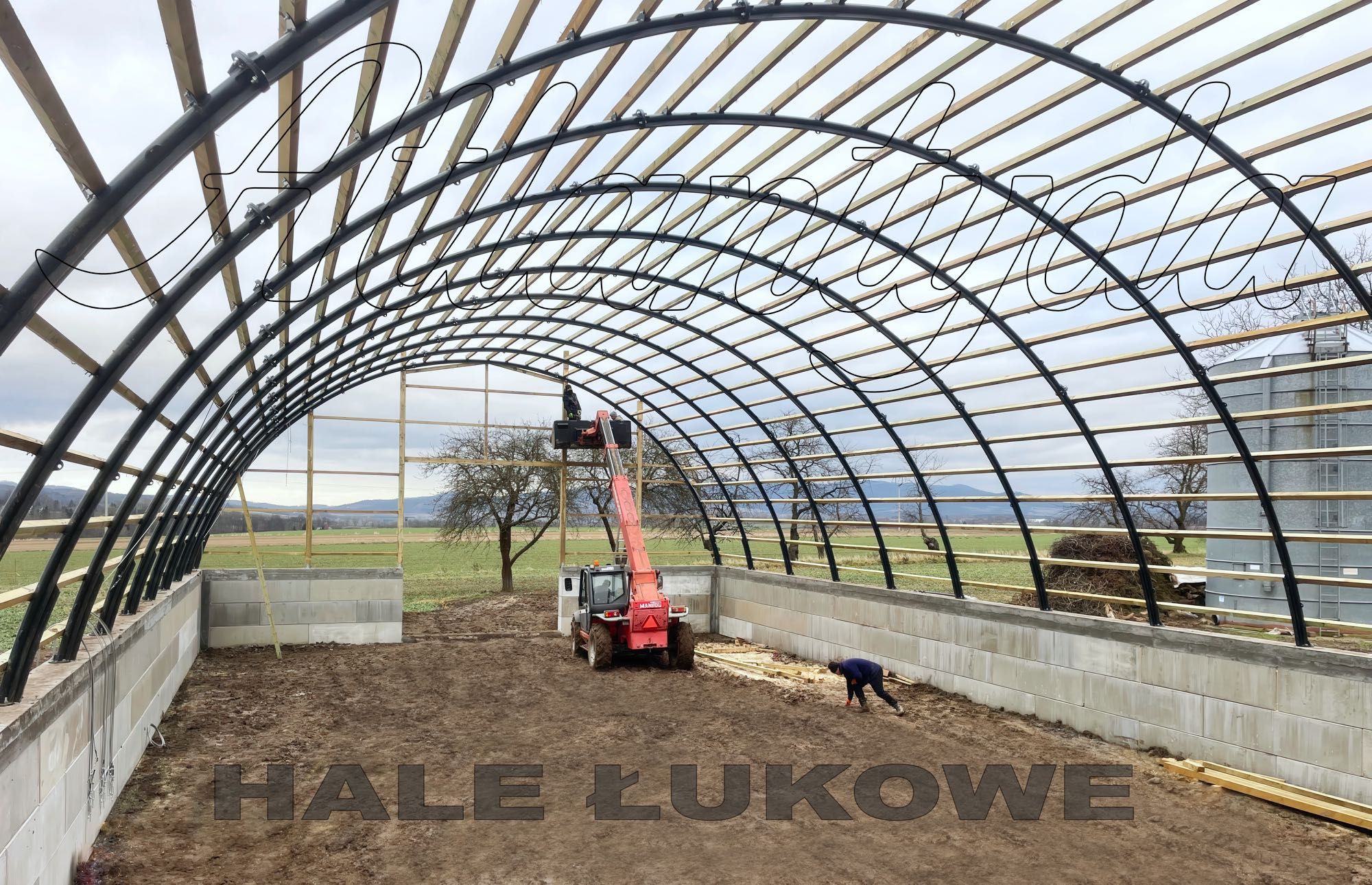 Hala Łukowa Stalowa konie ujeżdżalnia przęsło wiata konstrukcja 15x30m