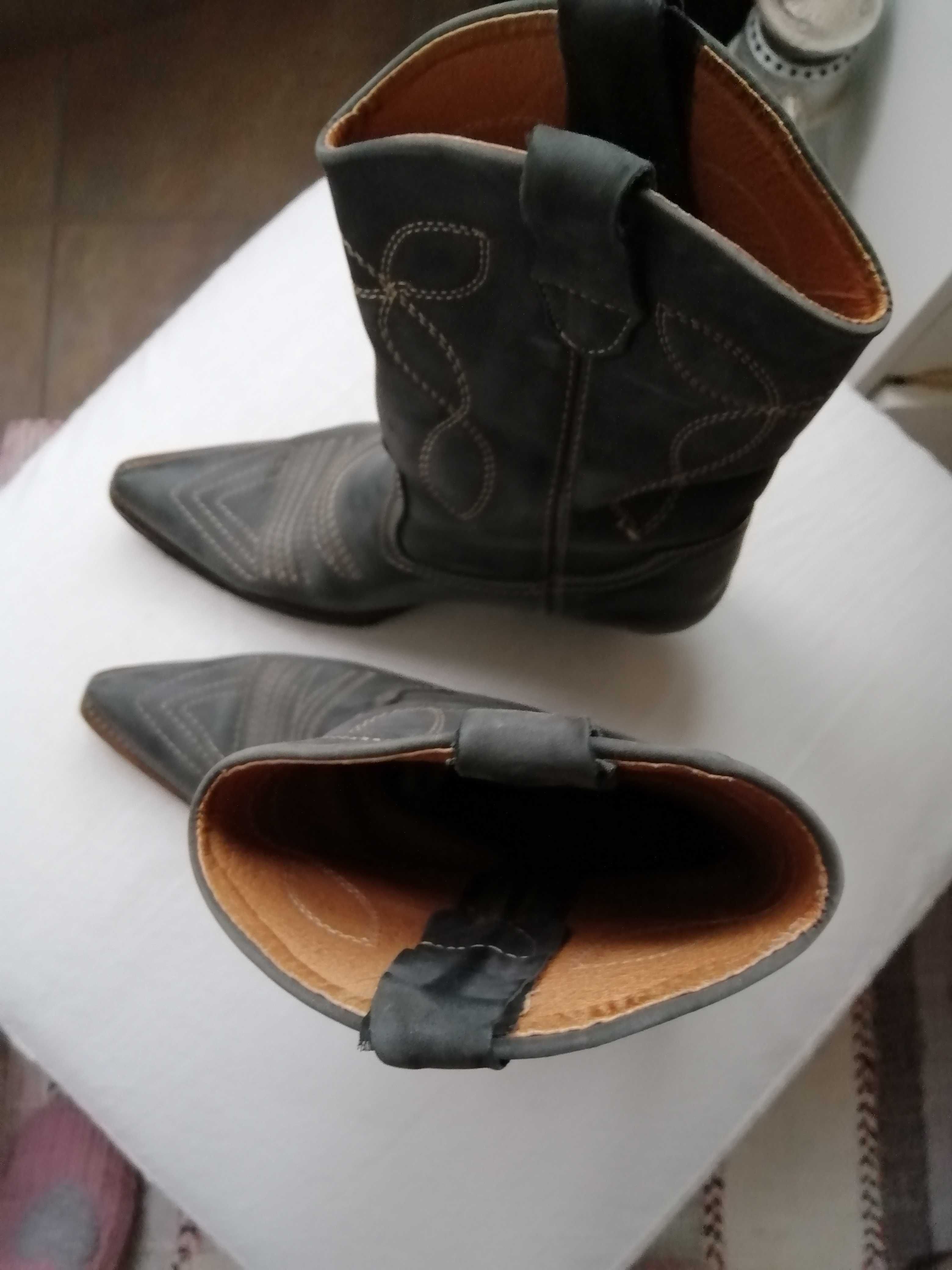 botas texanas em pele