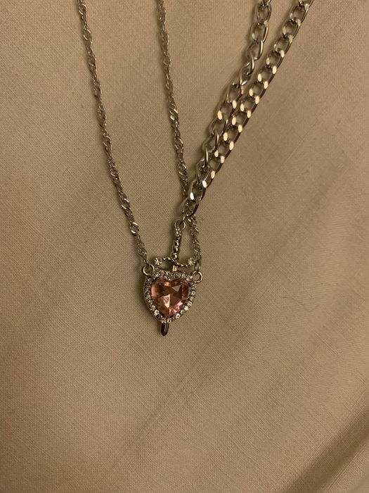 парний кулон серце та меч