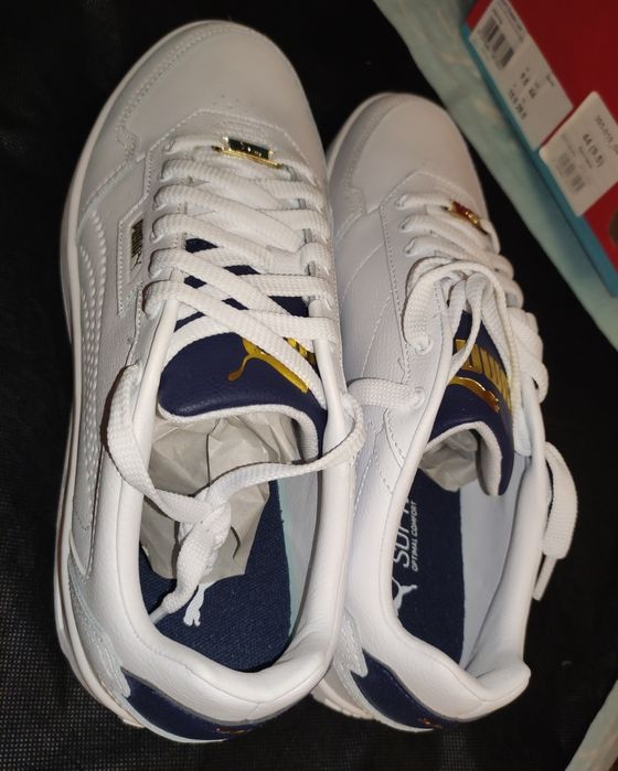Новые кожаные белые кеды Puma оригинал размер 44 court classic lux