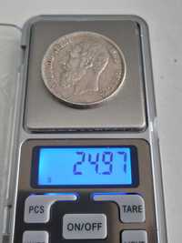 Срібло 900 монета 5 франків Леопольд II  1870 р