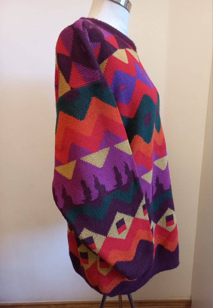 Camisolão de malha multicolor vintage