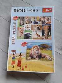 Puzzle Trefl 500 + 1000 lew safari