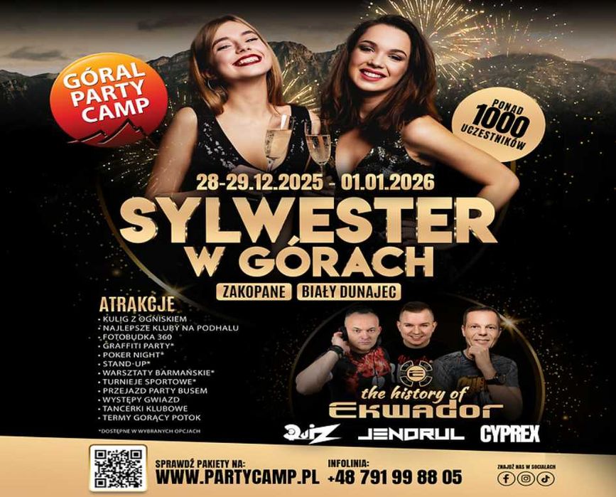 Sylwester w górach 2025/2026 Biały Dunajec k. Zakopanego - 700 os