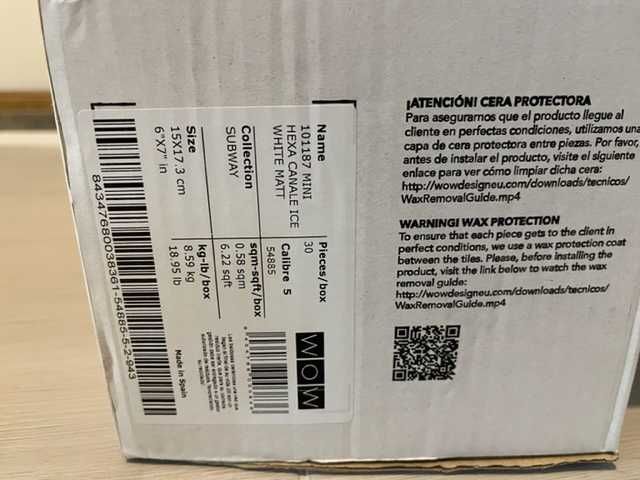 Płytka Heksagonalna wow mini hexa canale ice white matt 15x17,3