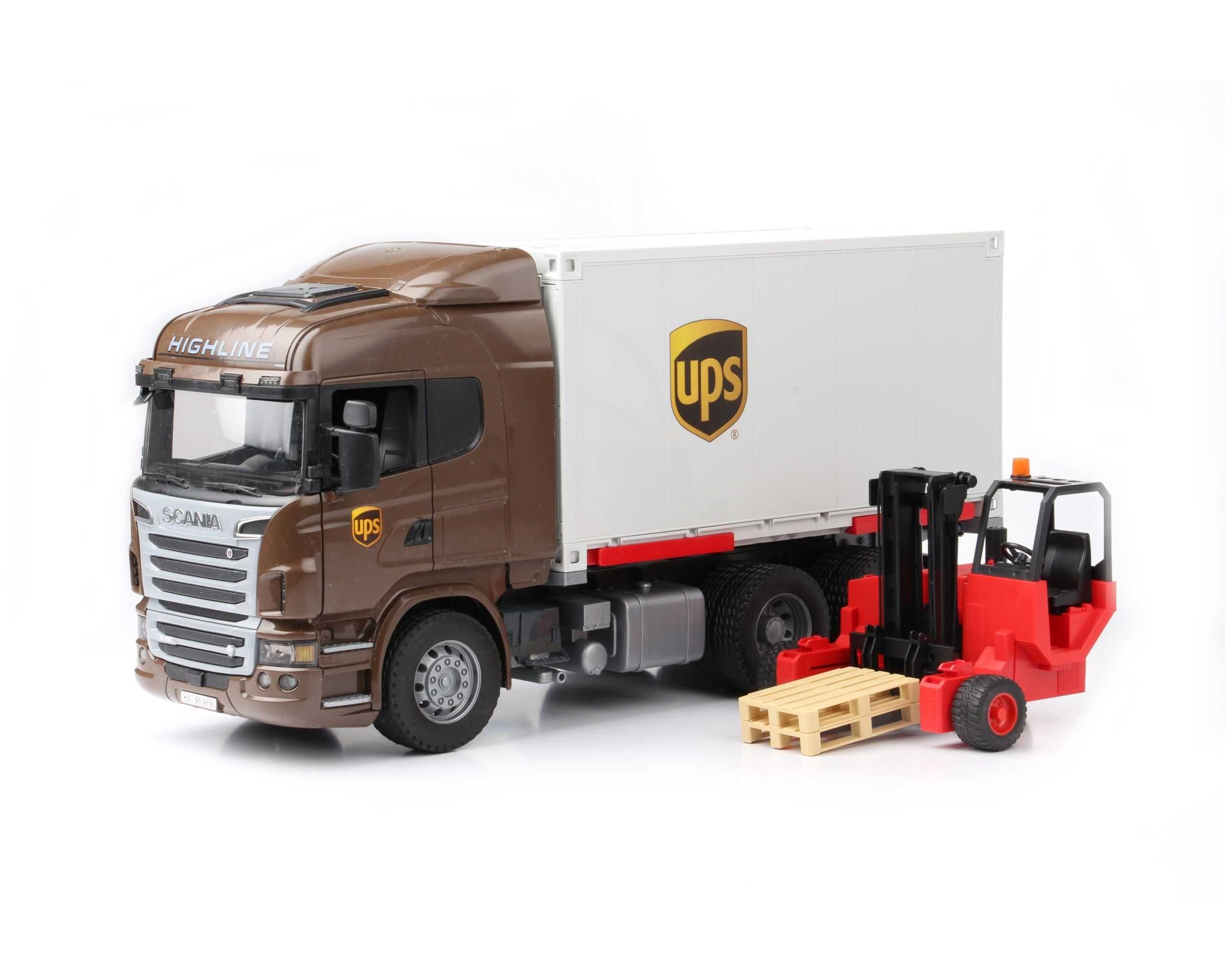 Scania R UPS z wózkiem widłowym - BRUDER 03581