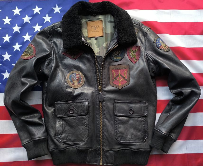 Top Gun Black L/XL kurtka pilotka skóra naturalna jagnięca oryginał