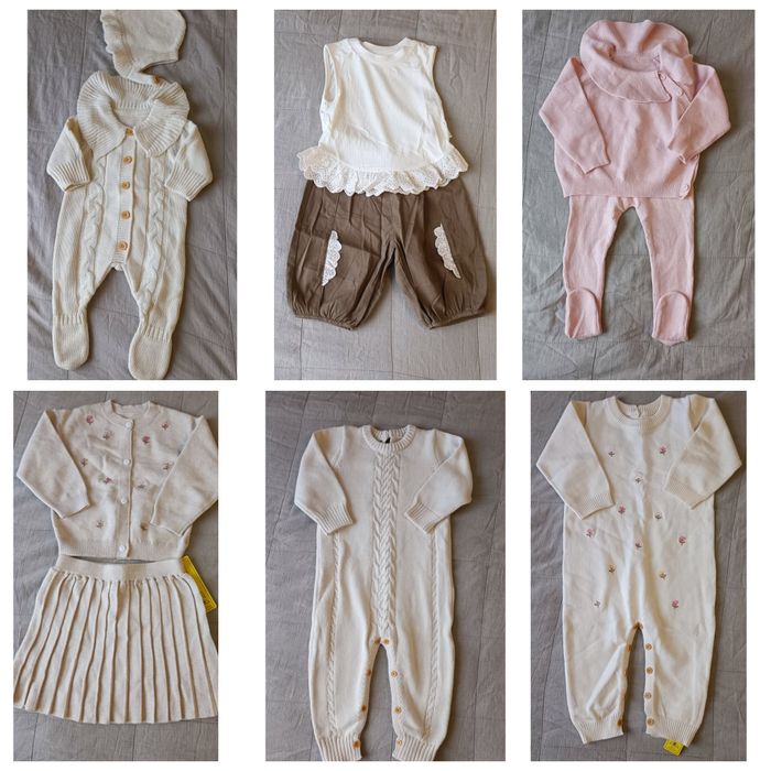Дитячиий одяг, в'язані комбінезони  0-3, 6-9, 12-18 місяців