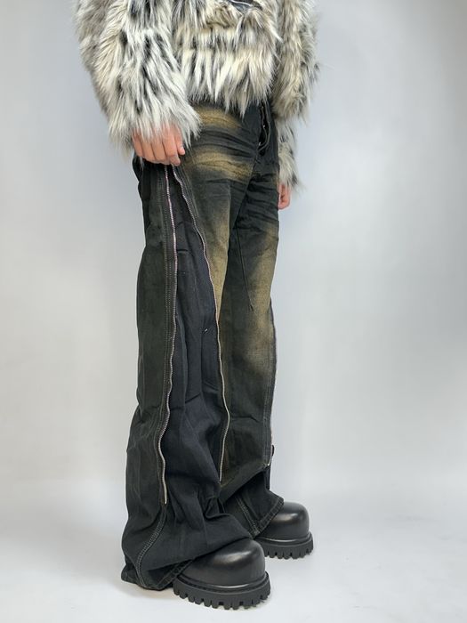 Rick Owens BANANA boot cut faded opium archive джинси сині джинсы клеш