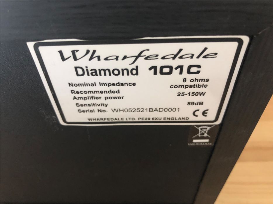 Wharfedale Diamond 121 (4x) e coluna central Wharfedale Diamond 101c