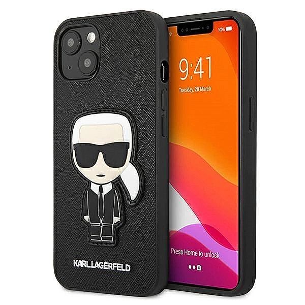 Etui Karl Lagerfeld Saffiano Ikonik Karl's Patch na iPhone 13 mini - c