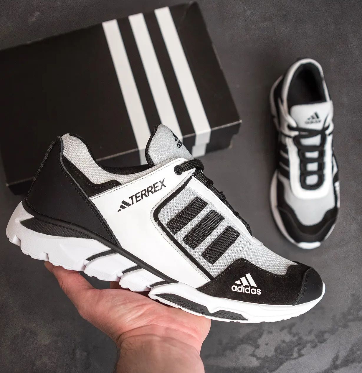 Летние кроссовки Adidas белые мужские адидас, сетка
