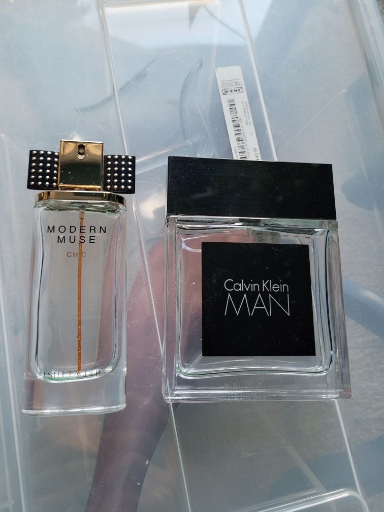 Puste flakony Estee lauder modern muse, Calvin Klein Man