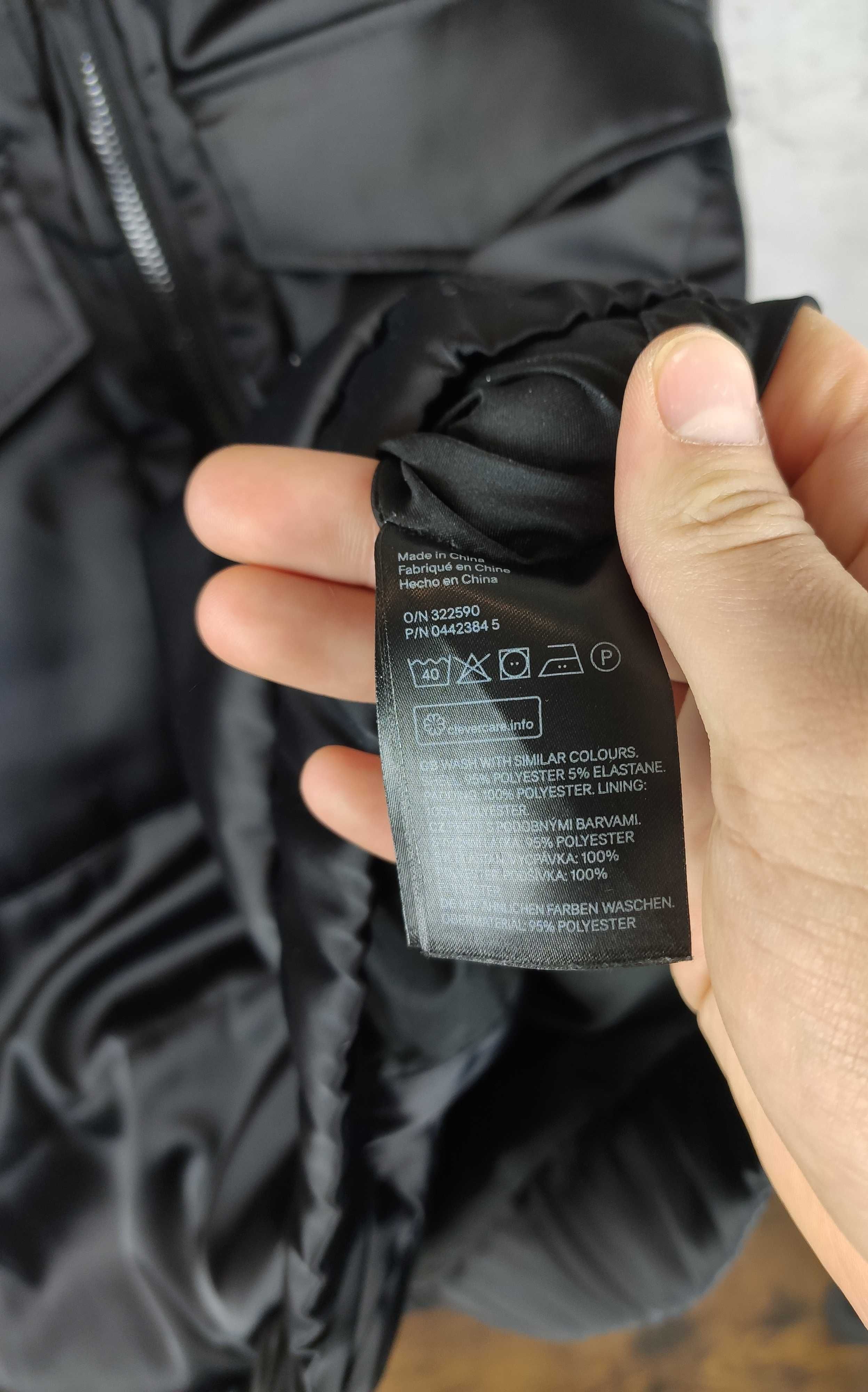 Kurtka bomber H&M avant garde boxy czarna unisex męska r. S/M